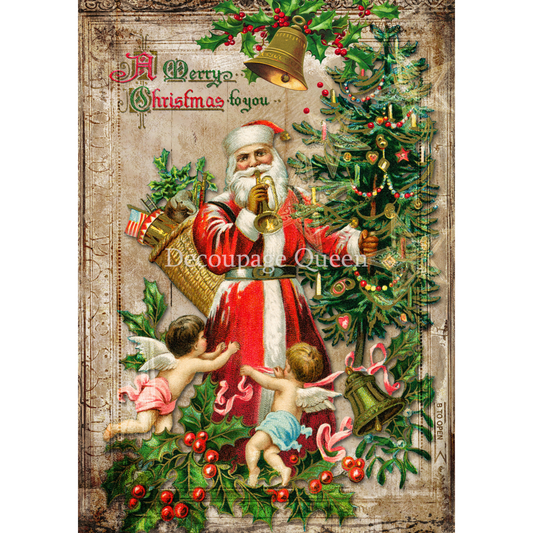 "A Merry Christmas To You" decoupage rice paper by Decoupage Queen. Available at Milton's Daughter.