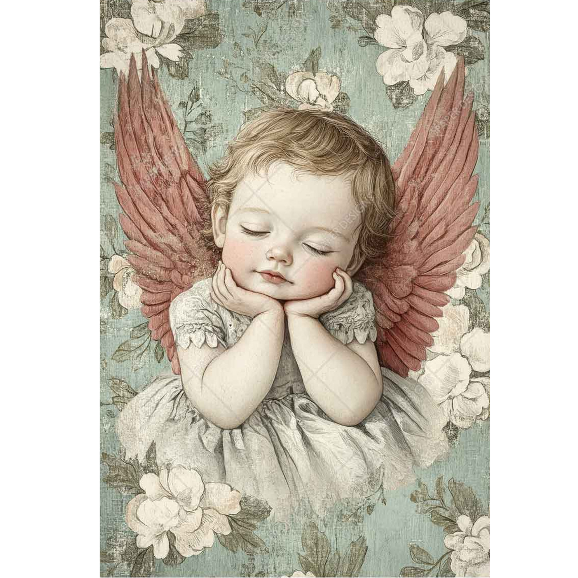 "Baby Soft Vintage Angel" decoupage rice paper by Paper Designs. Available at Milton's Daughter.