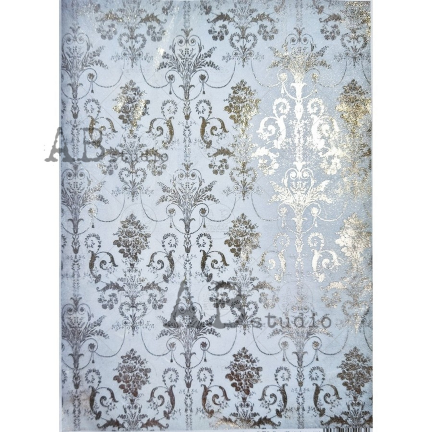 "Baroque Wallpaper gilded" decoupage rice paper by AB Studio. Available at Milton's Daughter.