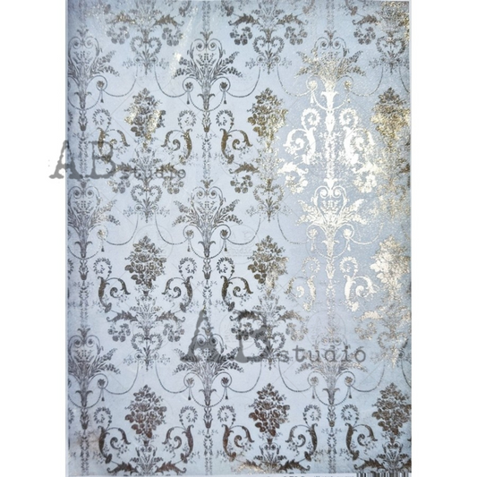 "Baroque Wallpaper gilded" decoupage rice paper by AB Studio. Available at Milton's Daughter.