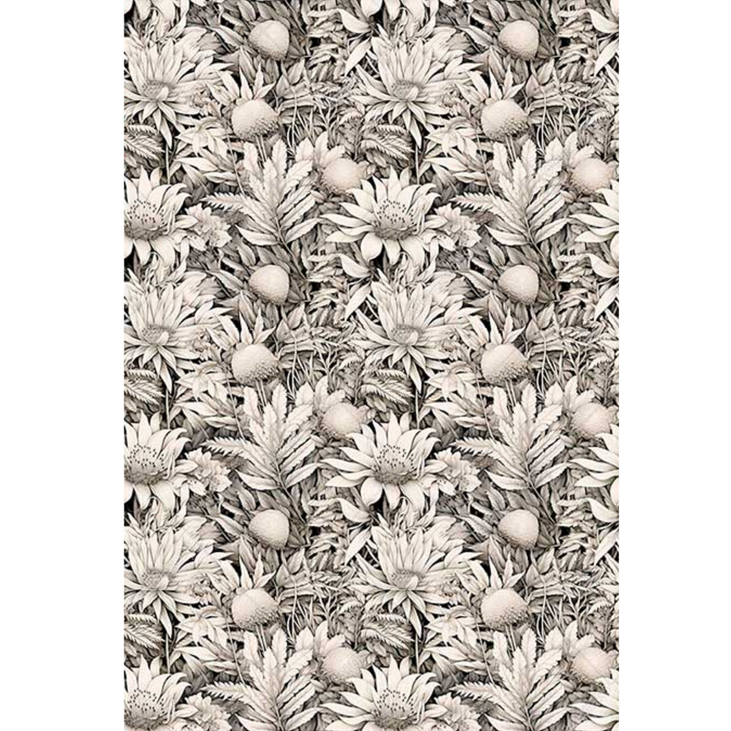 "Black & White Daisies" decoupage rice paper by Paper Designs. Available at Milton's Daughter.