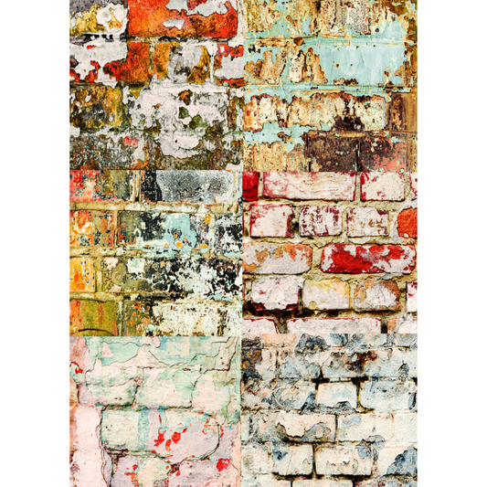 "Brick Wall" decoupage rice paper by Andy Skinner for Decoupage Queen. Sizes A3 and A4 available at Milton's Daughter.