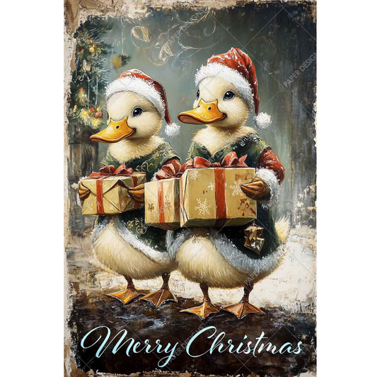 "Christmas Ducks With Gifts" decoupage rice paper by Paper Designs. Available at Milton's Daughter.