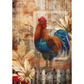 "Country Rooster" decoupage rice paper by Decoupage Queen. Available at Milton's Daughter.