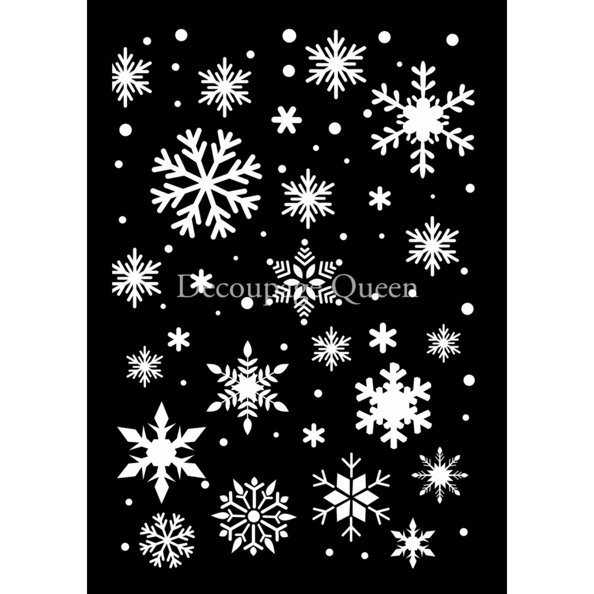 "Falling Snowflakes" Stencil from Decoupage Queen. Available at Milton's Daughter.