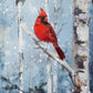 "Hand Painted Cardinal" decoupage rice paper by Decoupage Queen. Available at Milton's Daughter.