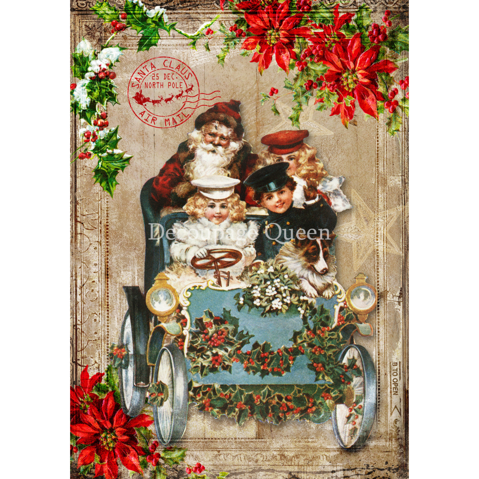 "Holiday Stroll" decoupage rice paper by Decoupage Queen. Available at Milton's Daughter.