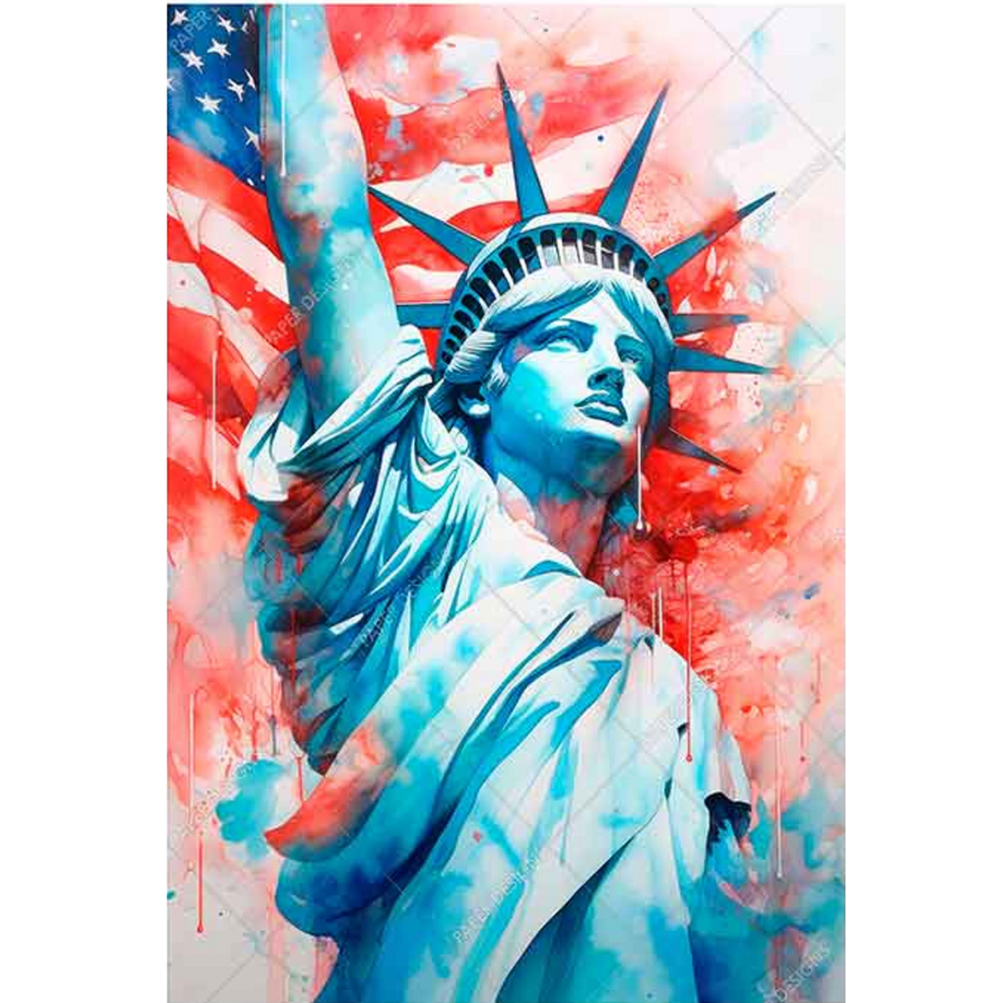 "Lady Liberty" decoupage rice paper by Paper Designs. Available at Milton's Daughter.