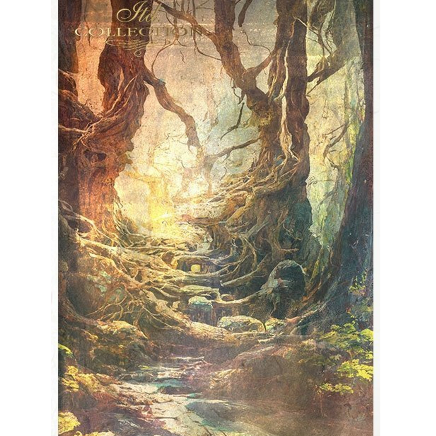 "Mysterious Forest" 11 pack decoupage rice paper set in size A4 by ITD Collection. Available at Milton's Daughter.  Page 3 of 11.