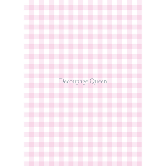 "Pink Gingham" decoupage rice paper by Decoupage Queen. Available at Milton's Daughter.