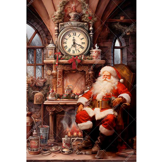 "Santa In His Workshop" decoupage rice paper by Paper Designs. Available at Milton's Daughter.