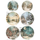 "Snowy Landscapes Ornament Rounds" decoupage rice paper by AB Studio. Available at Milton's Daughter.