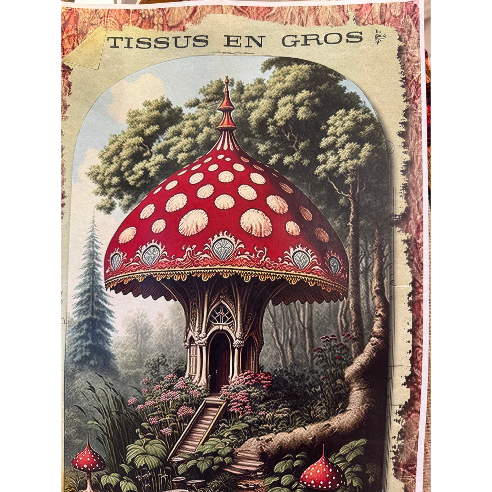 "Toadstool Haven" decoupage paper by Monahan Papers. Available at Milton's Daughter.