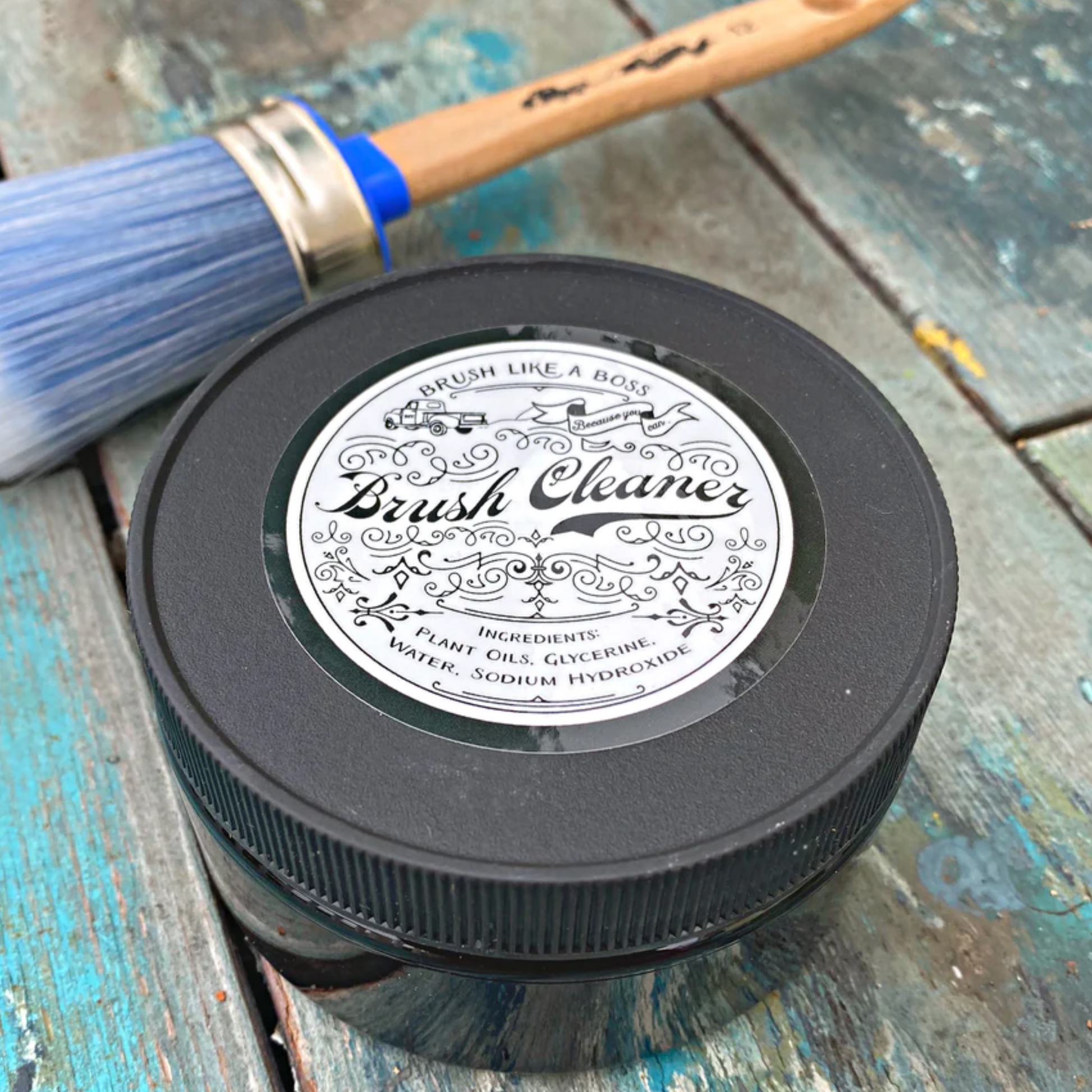 Debi's Design Diary DIY Paint Brush Cleaner. 8 0z size. Available at Milton's Daughter.