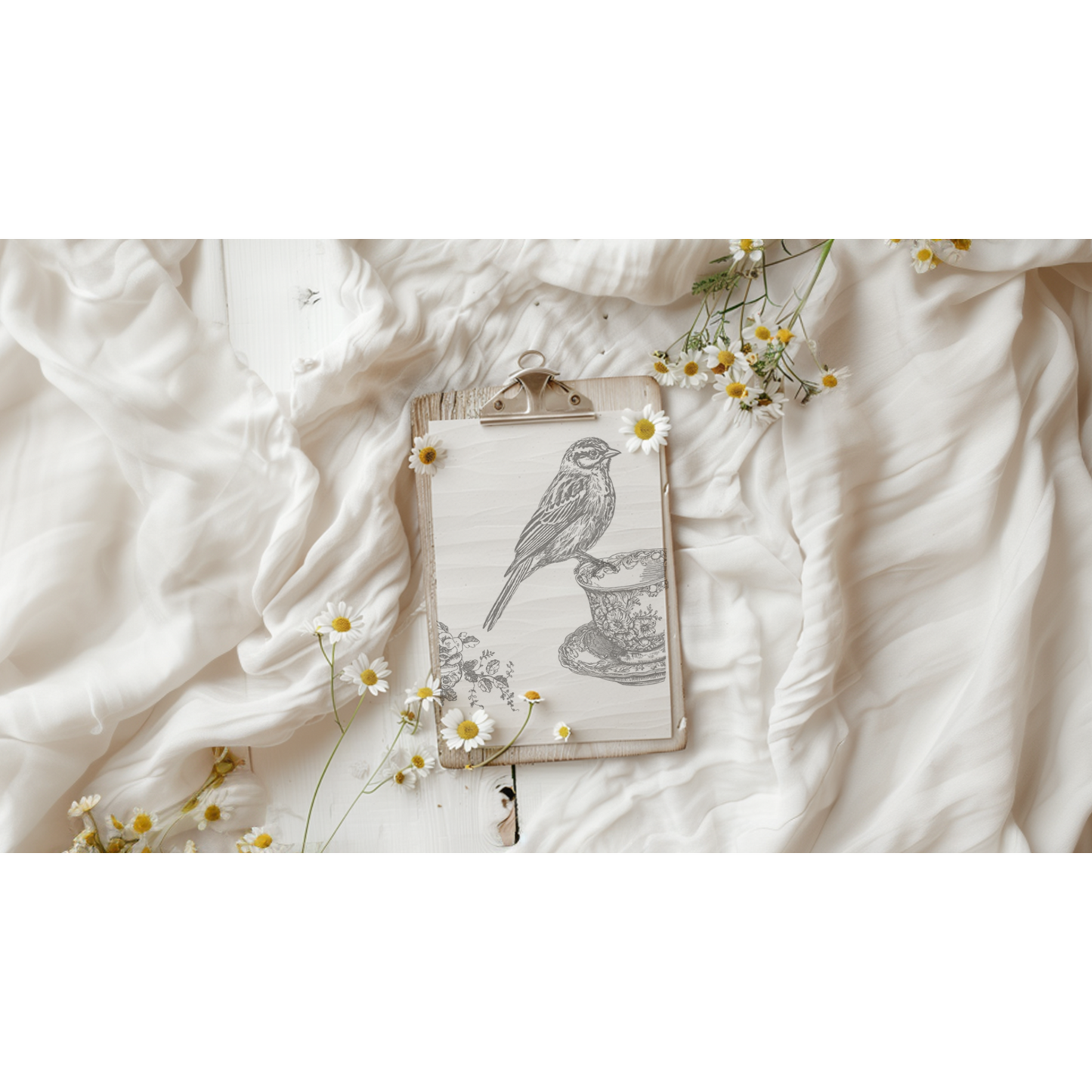 "Charlotte" IOD Decor Stamp by Iron Orchid Designs. Single sheet clear stamp. Example #1. available at Milton's Daughter.