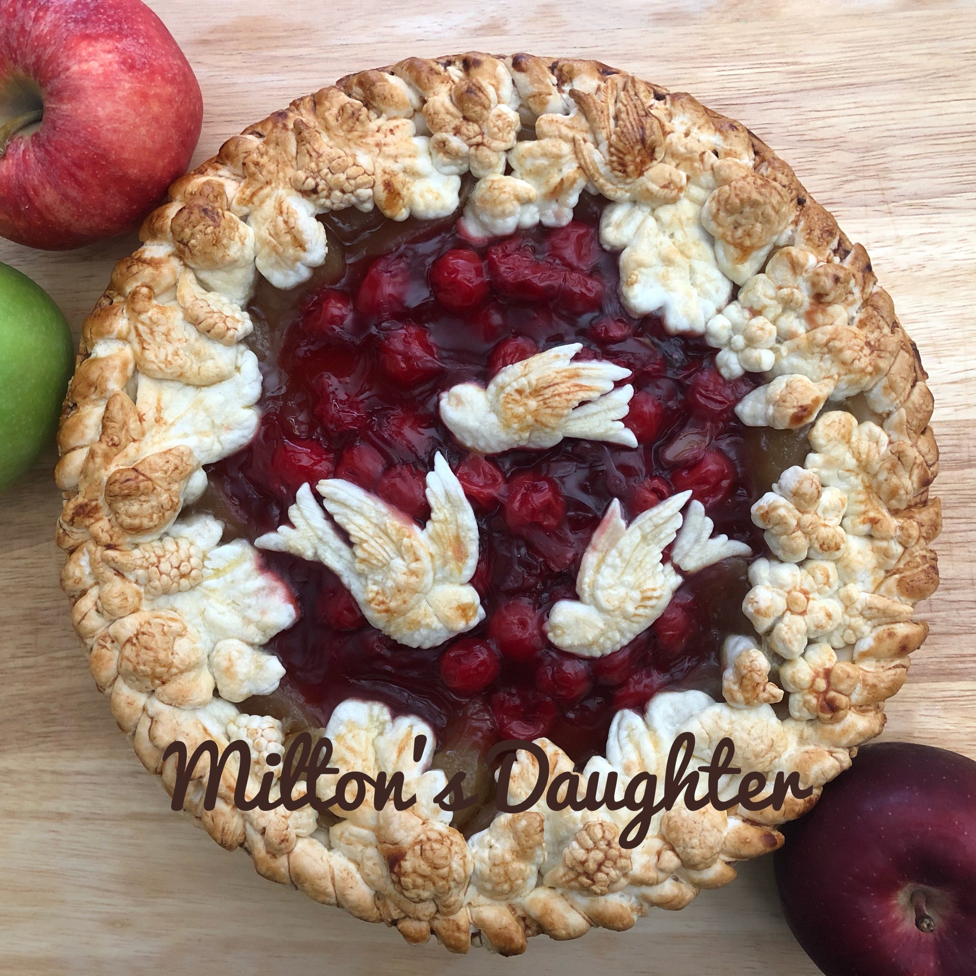 Apple Cherry Pie crust made with IOD Birdsong Mold by Milton's Daughter