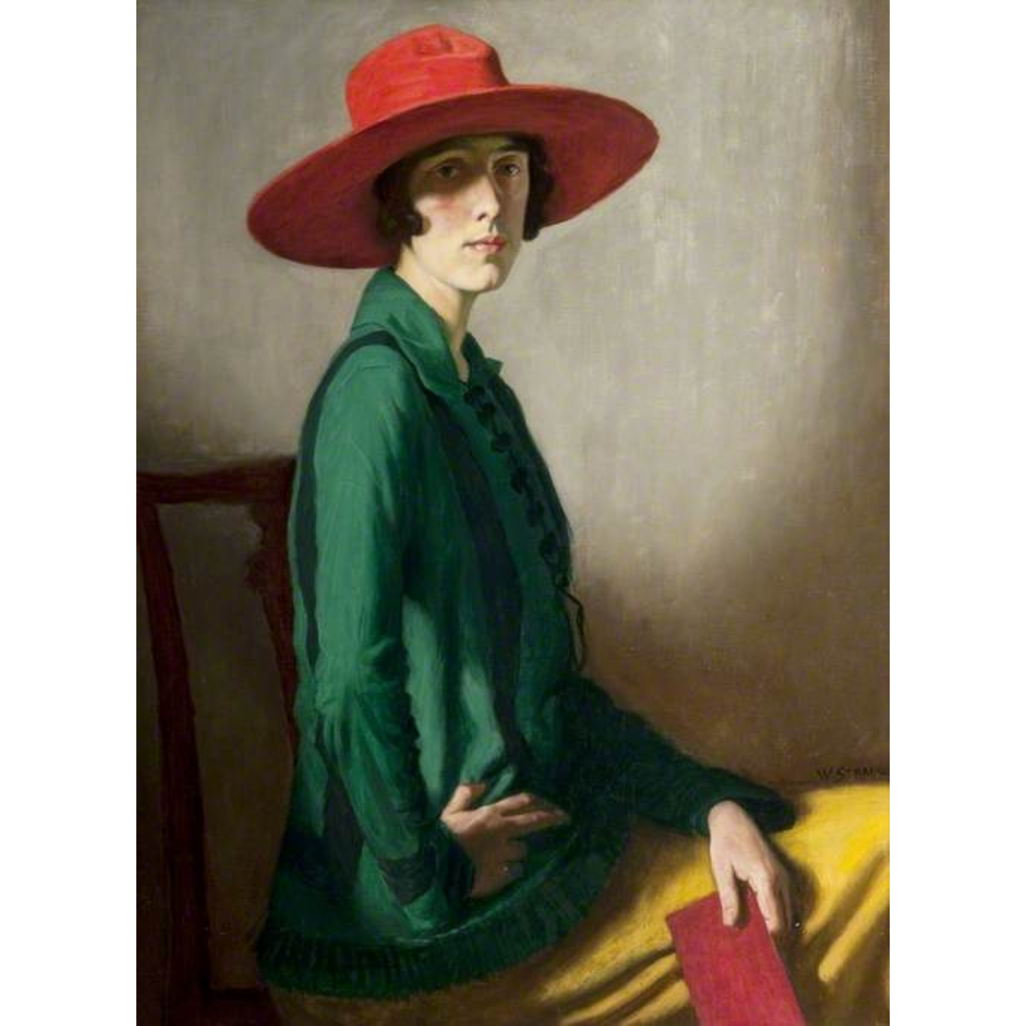 Lady With a Red Hat by William Strang.  11" x 17" print by Monahan Papers available at Milton's Daughter.