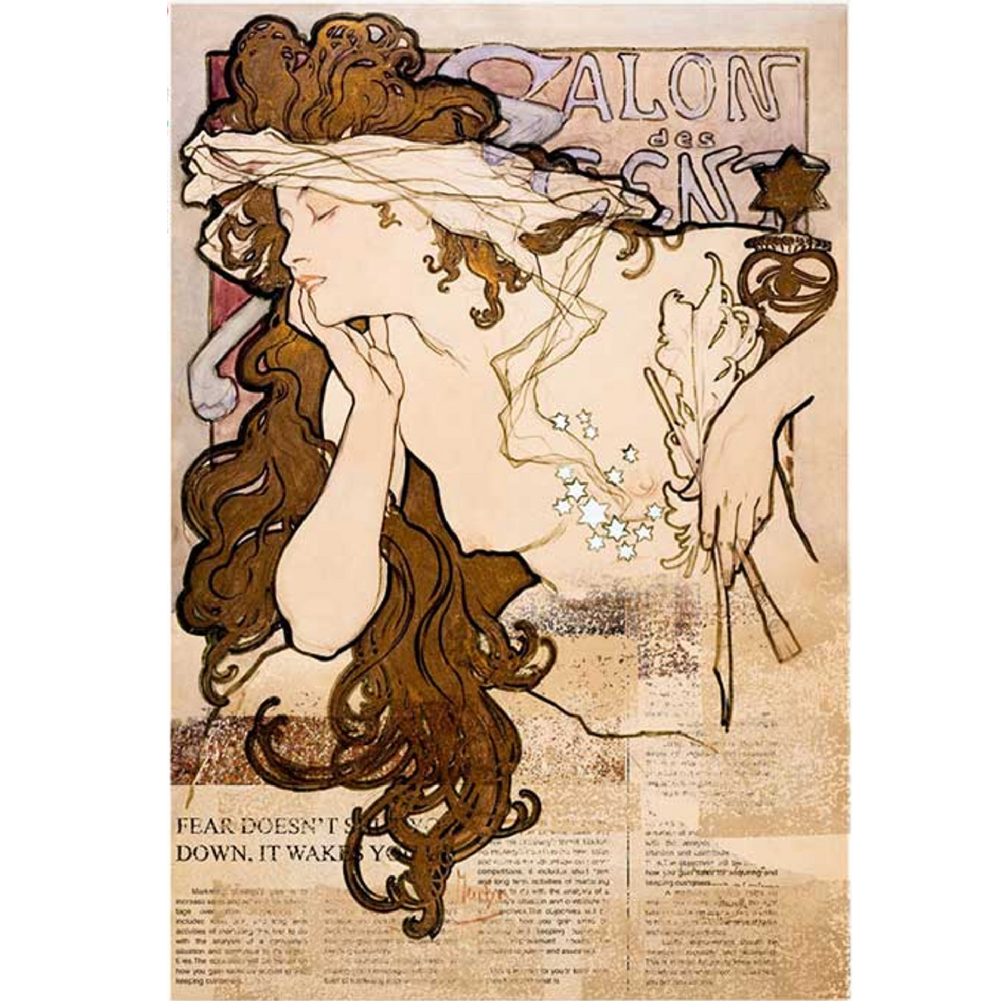 "Mucha Salon De Cent" decoupage rice paper by Paper Designs.-available at Milton's Daughter