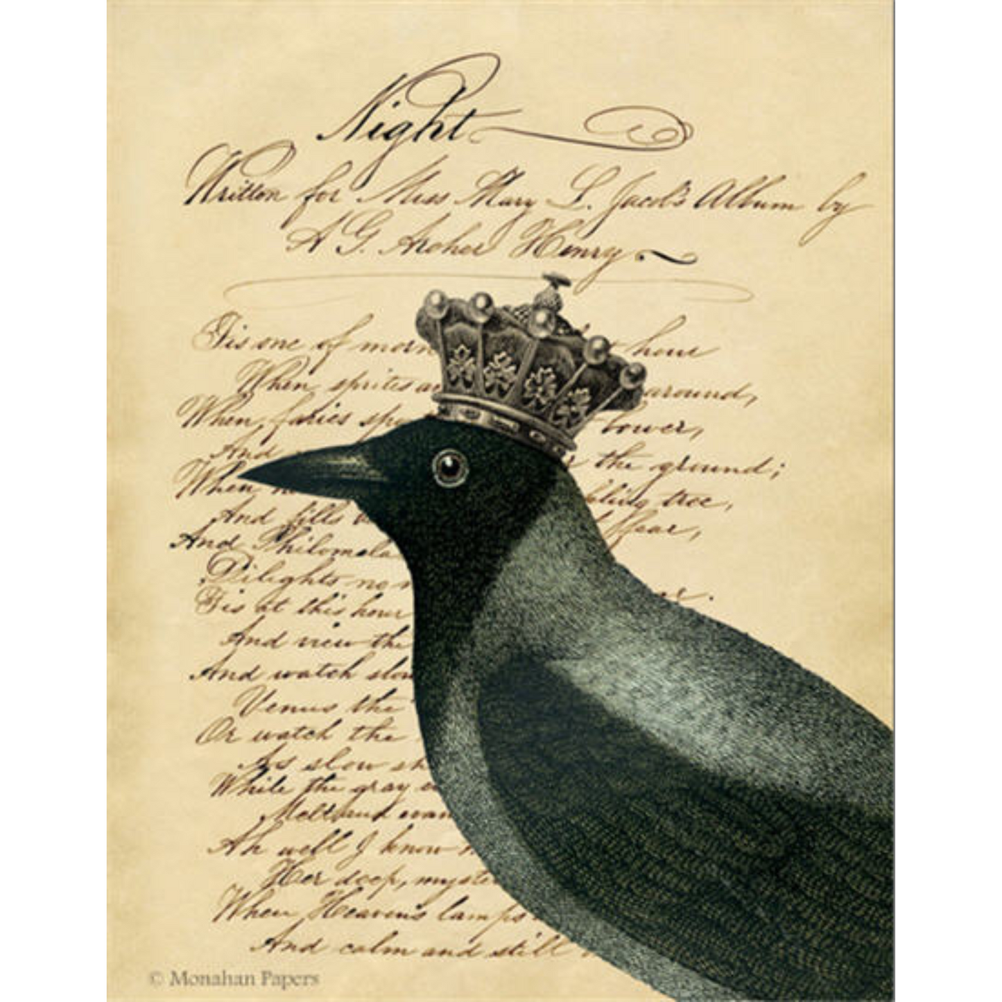 "Night Crow" decoupage paper by Monahan Papers available at Milton's Daughter