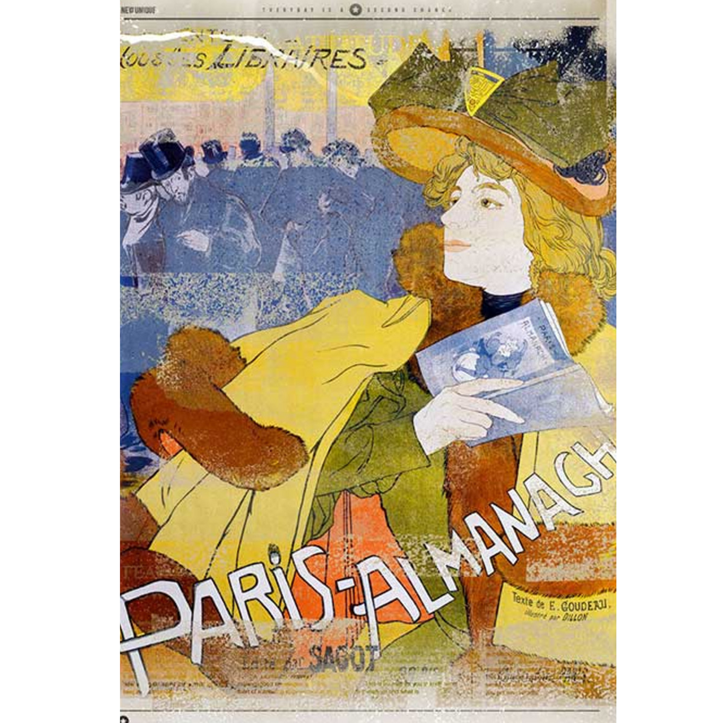 "Paris Almanac" by Georges De Feure. Print reproduction on decoupage rice paper by Paper Designs. Available at Milton's Daughter.