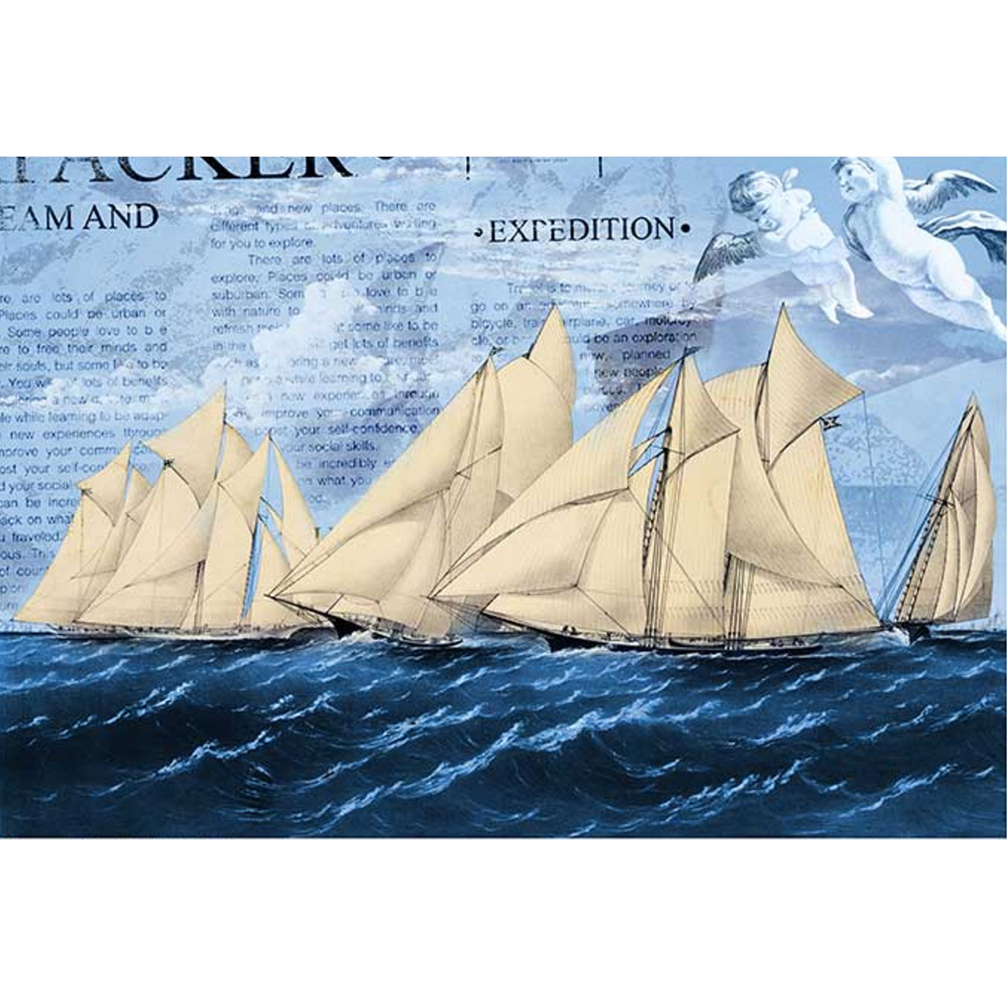 "Sailboats" decoupage rice paper by Paper Designs. Available at Milton's Daughter.