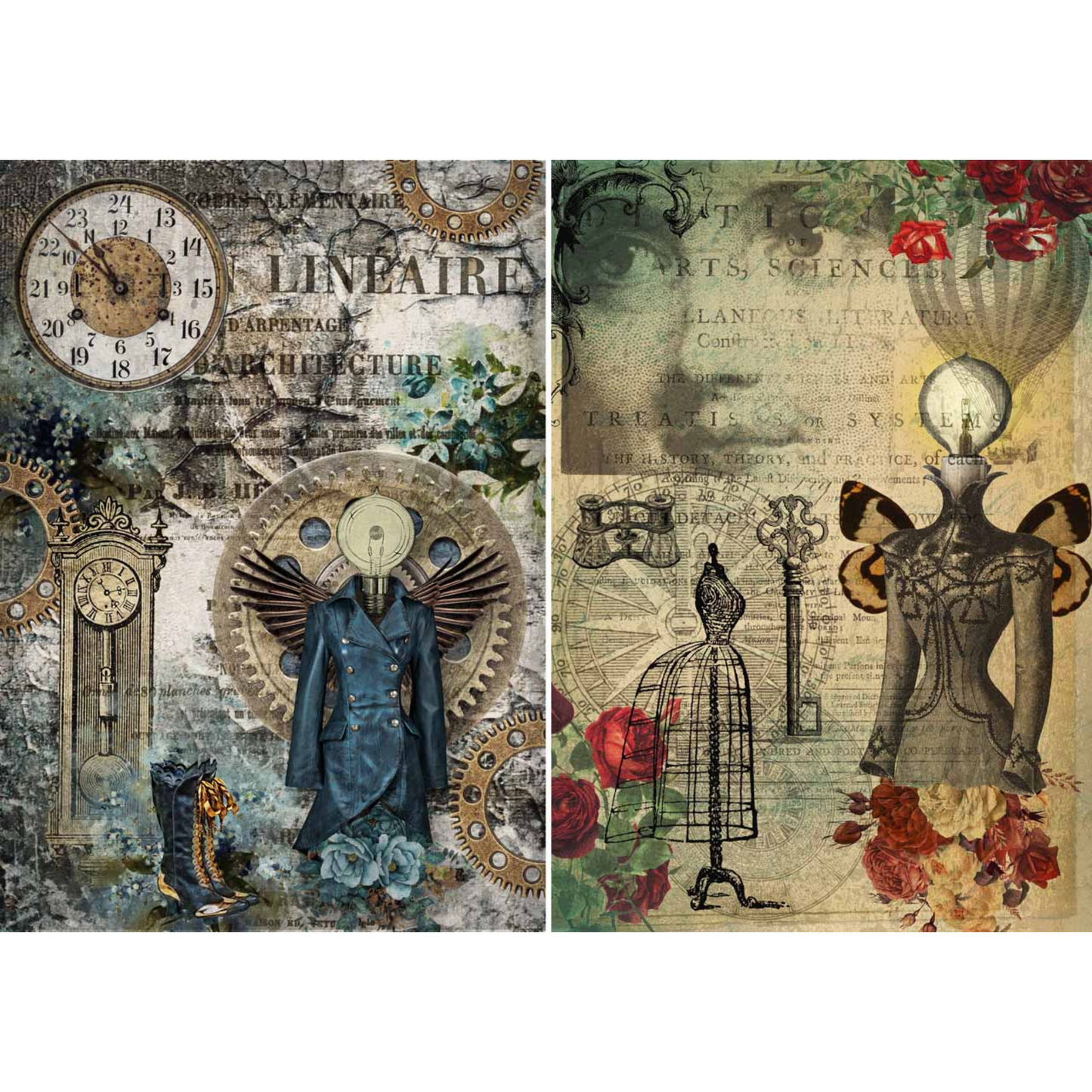 Steampunk Sisters-Decoupage Rice Paper by Decoupage Queen. Size A4-8.3" x 11.7" is available at Milton's Daughter.