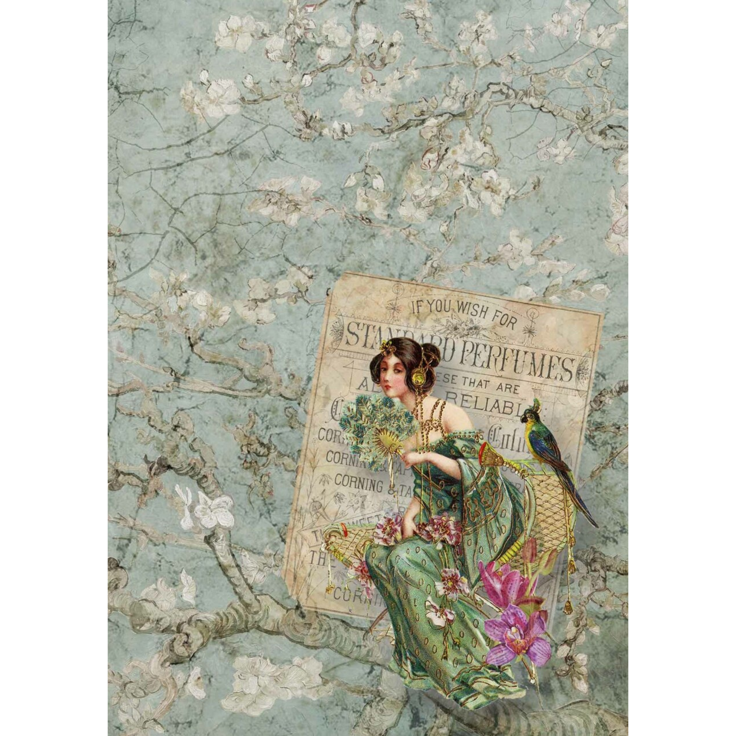 "Sweet Perfume" Decoupage Rice Papers by Decoupage Queen. Available at Milton's Daughter.