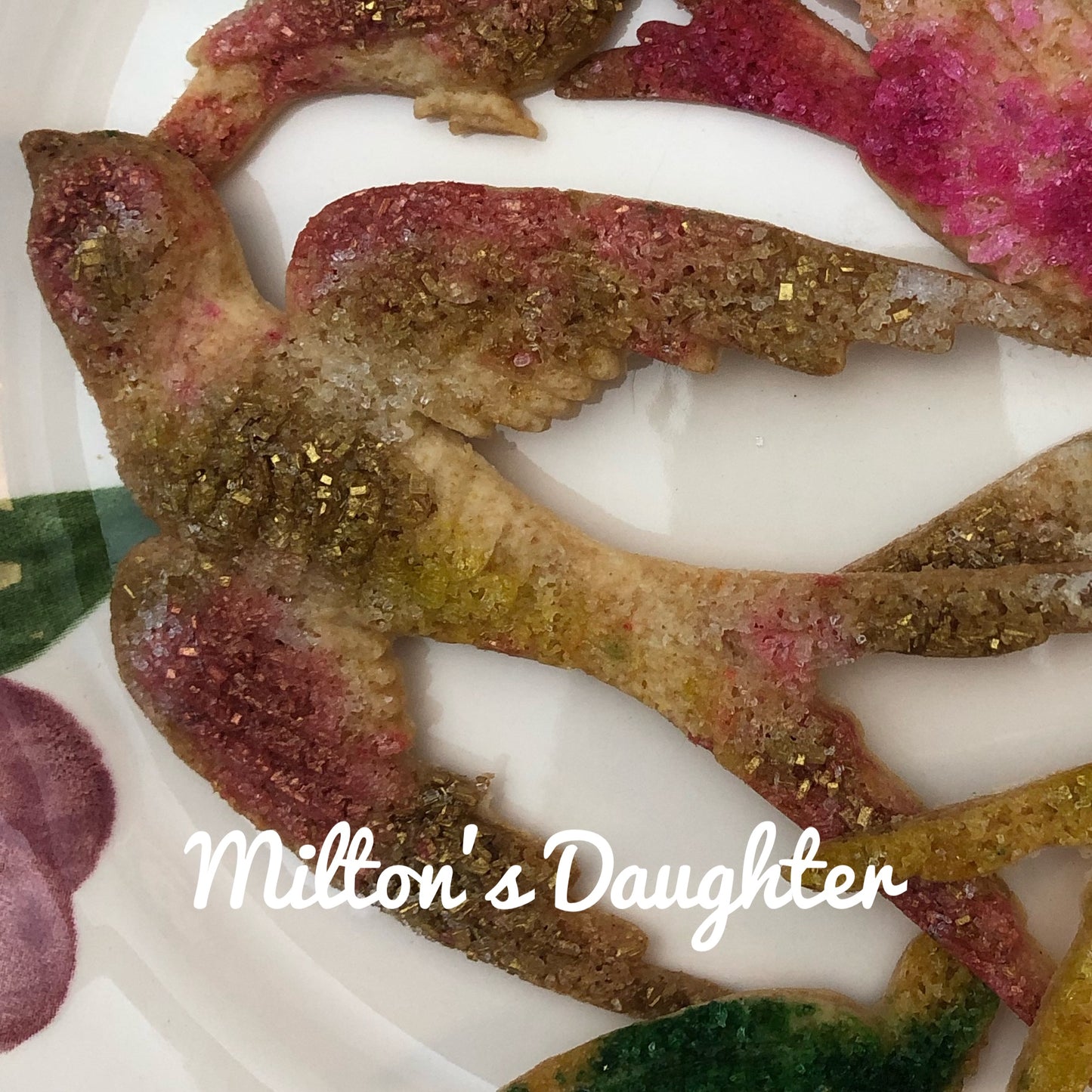 Colored Sugar Cookies made using IOD Birdsong Mold by Milton's Daughter