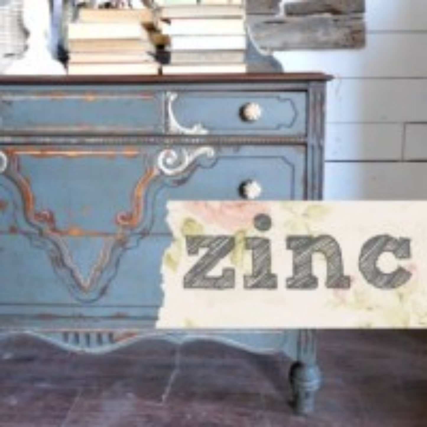 Antique dresser painted in Zinc (charcoal gray) by Sweet Pickins Milk Paint available at Milton's Daughter